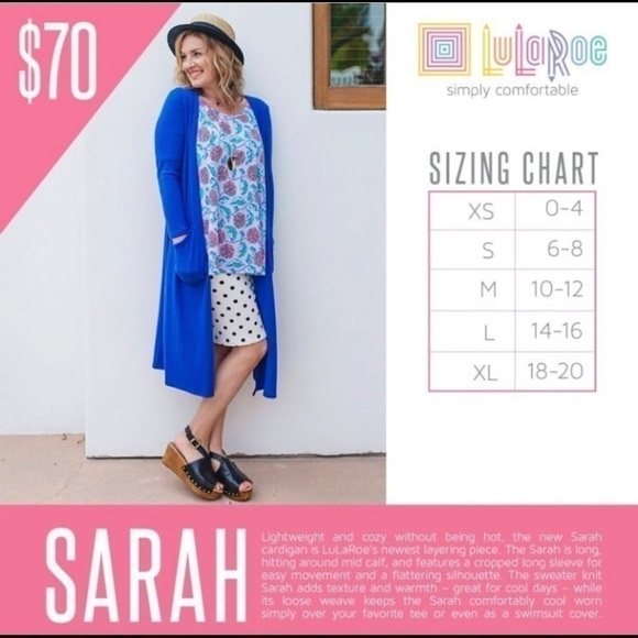 𝅺LULAROE  Sarah chevron purple and blue long cardigan - Picture 4 of 5